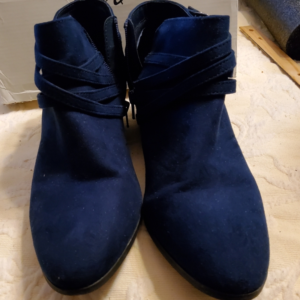 STYLE & Co Blue Faux Suede Boots